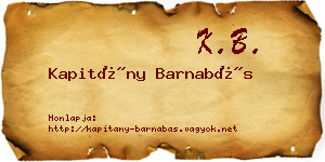 Kapitány Barnabás névjegykártya